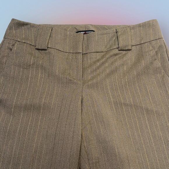 NY & COMPANY Women’s 6P Tan Gold Stripe Pant - Picture 1 of 4
